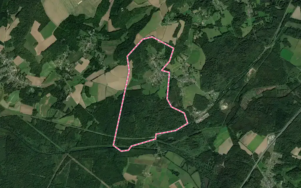 Vue satellite de Chaillevois avec ses contours administratifs