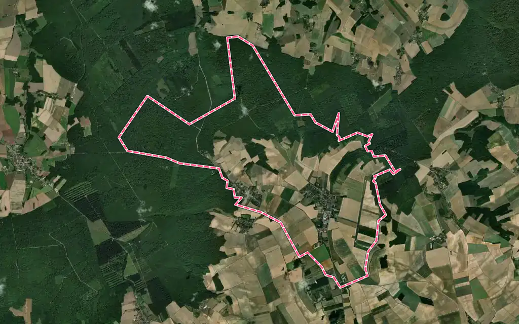 Vue satellite de Chailley avec ses contours administratifs