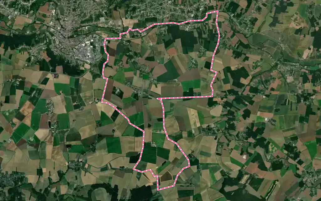 Vue satellite de Chailly-en-Brie avec ses contours administratifs