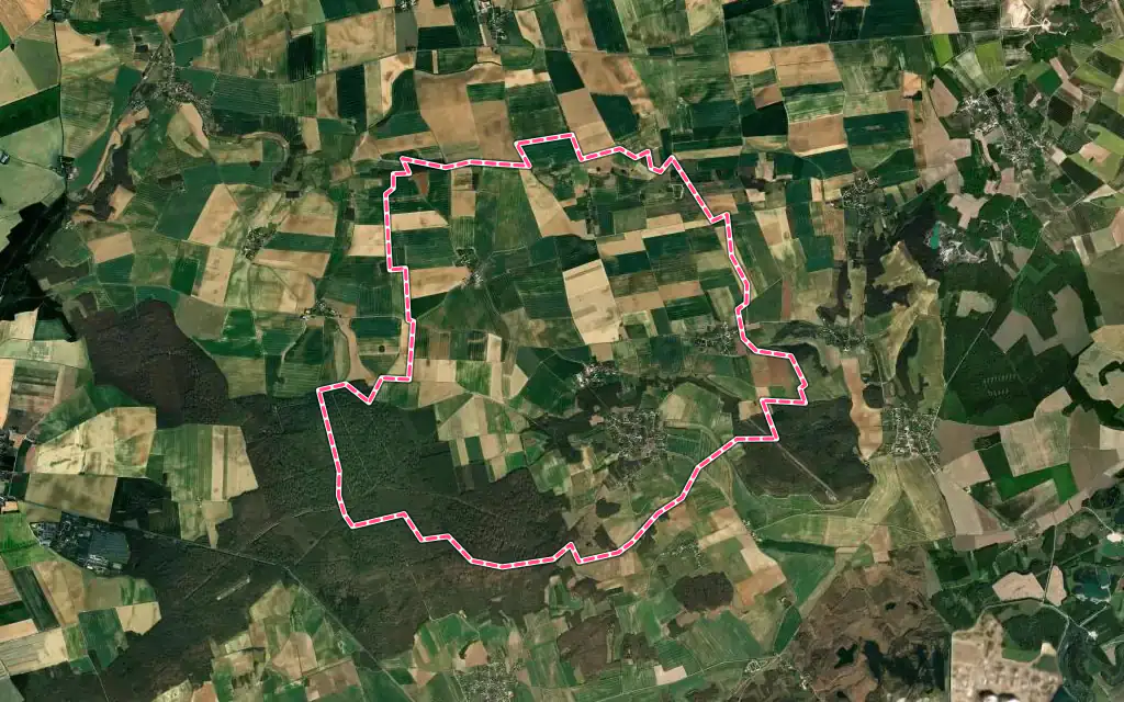 Vue satellite de Chalautre-la-Grande avec ses contours administratifs