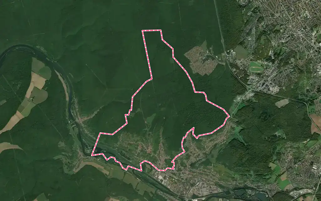 Vue satellite de Chaligny avec ses contours administratifs