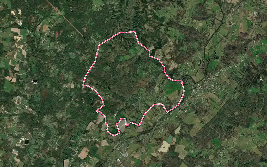 Vue satellite de Chamadelle avec ses contours administratifs