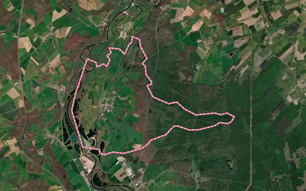 Vue satellite de Chamagne avec ses contours administratifs