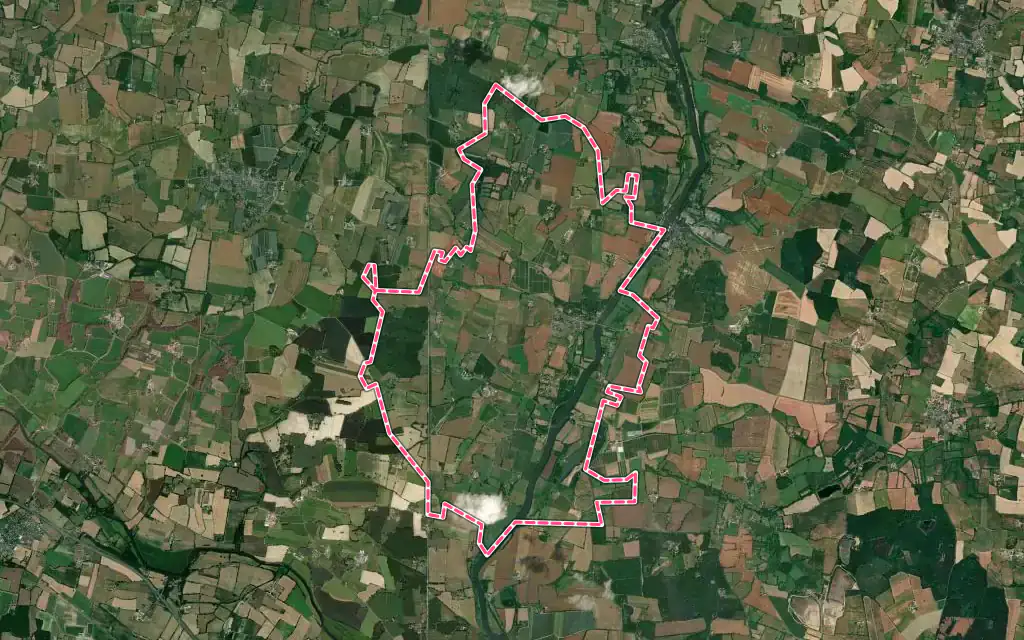 Vue satellite de Chambellay avec ses contours administratifs