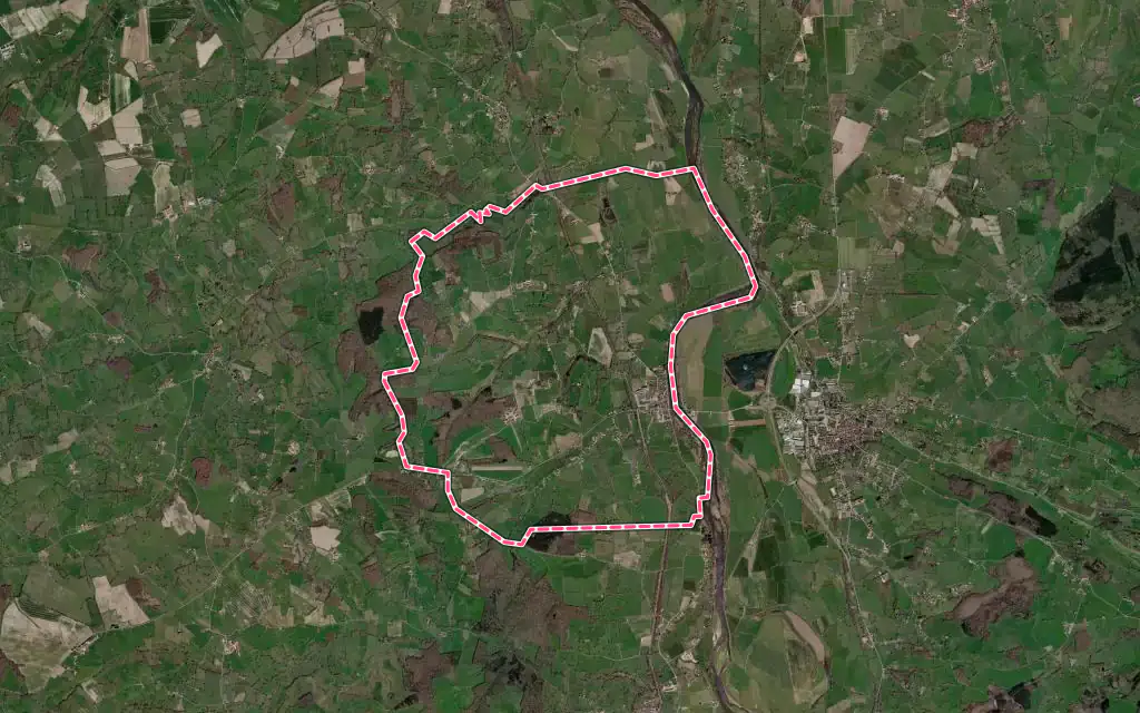 Vue satellite de Chambilly avec ses contours administratifs