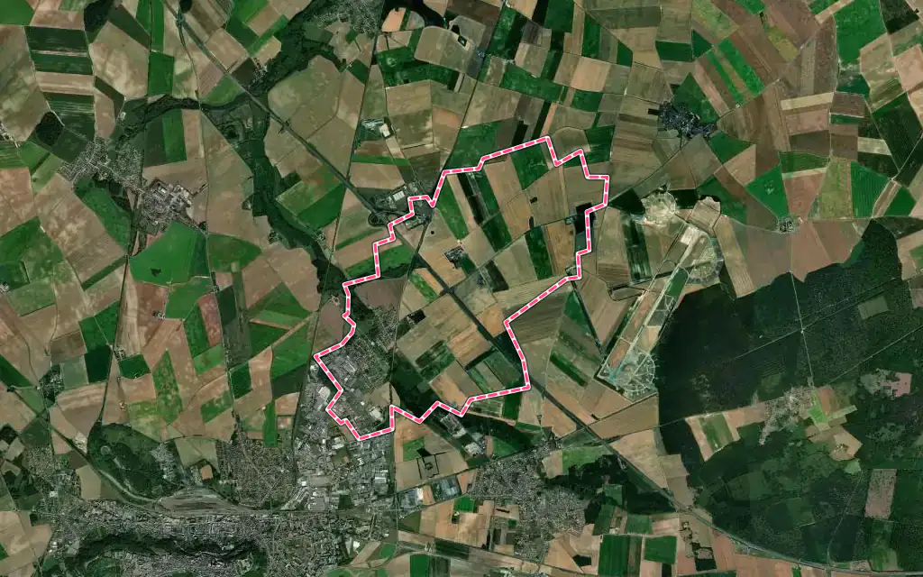 Vue satellite de Chambry avec ses contours administratifs