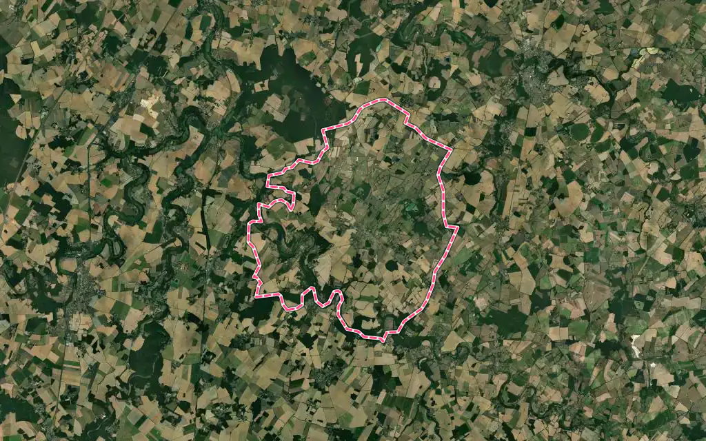 Vue satellite de Champagné-Saint-Hilaire avec ses contours administratifs
