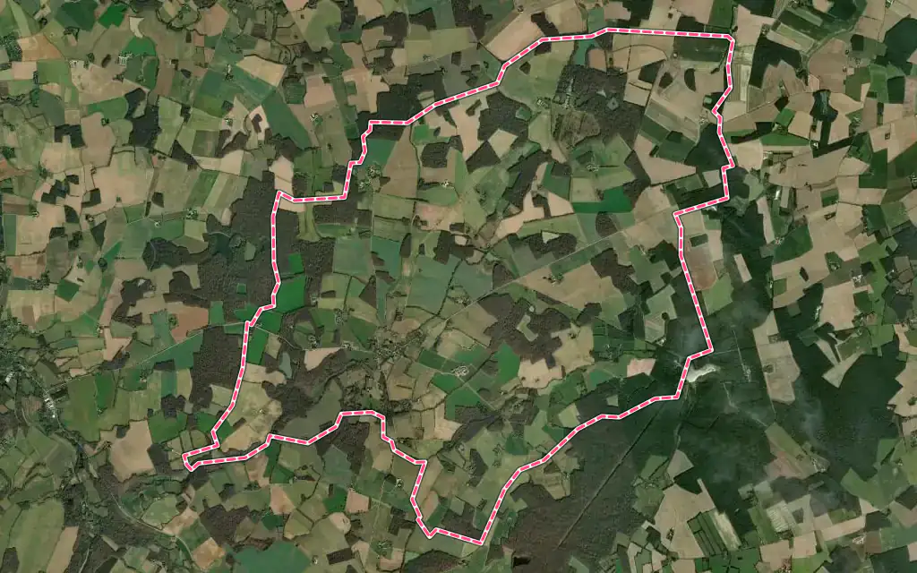 Vue satellite de Champcevrais avec ses contours administratifs