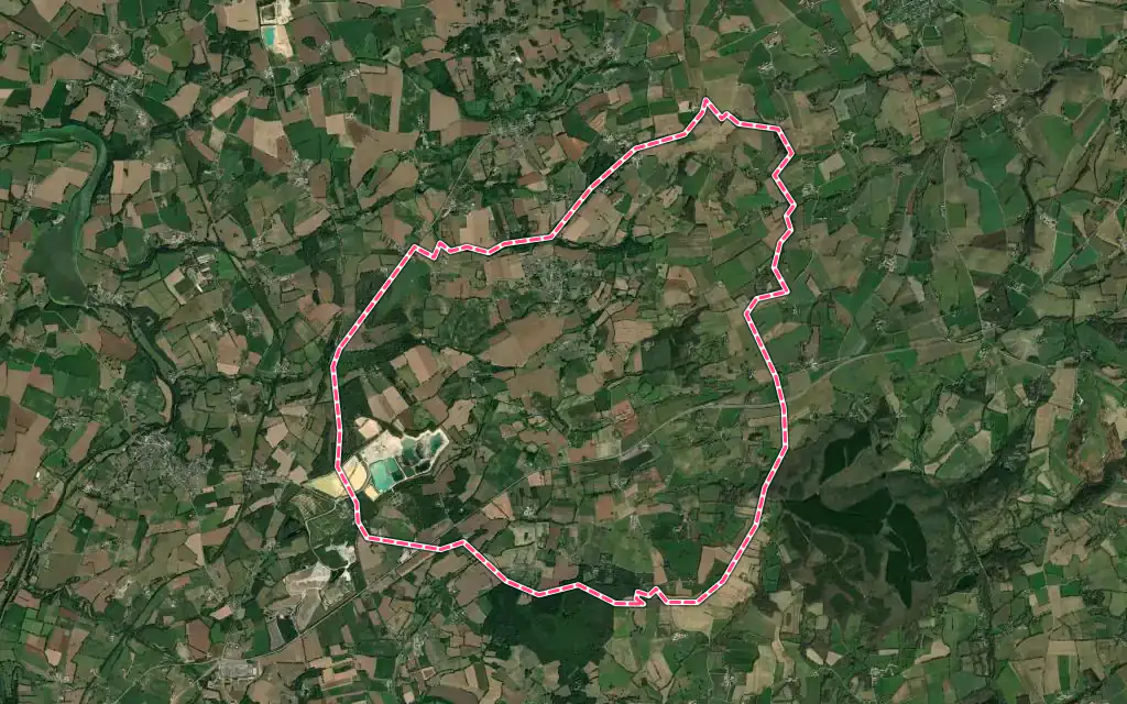 Vue satellite de Champéon avec ses contours administratifs