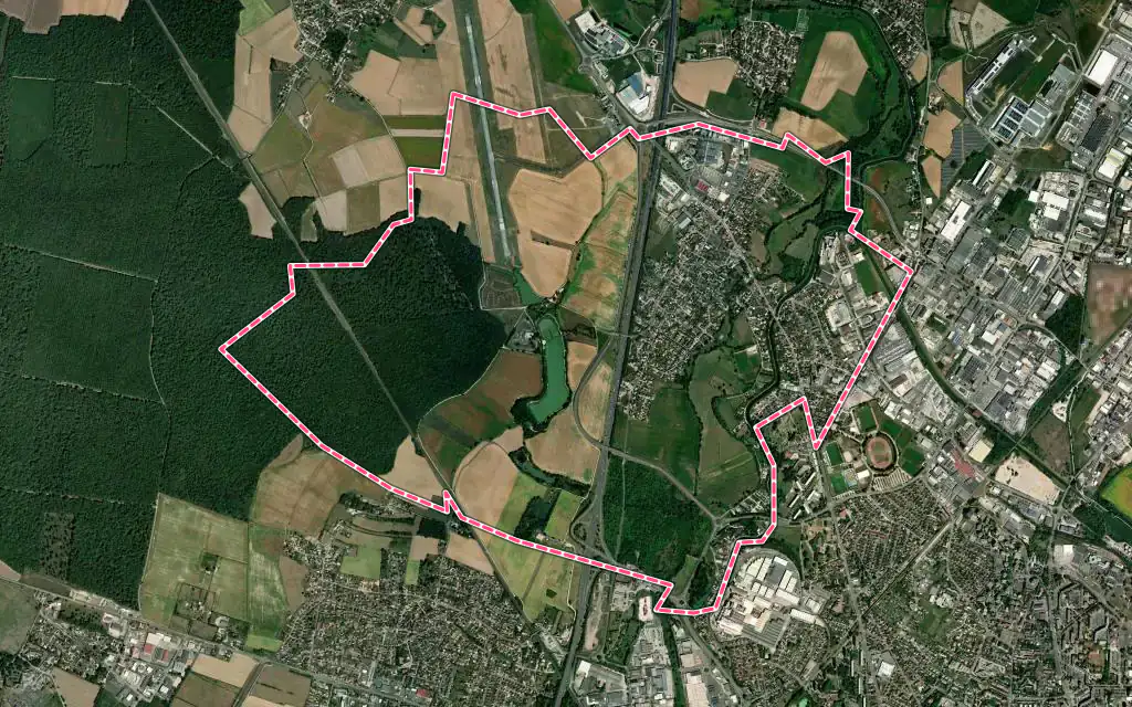 Vue satellite de Champforgeuil avec ses contours administratifs