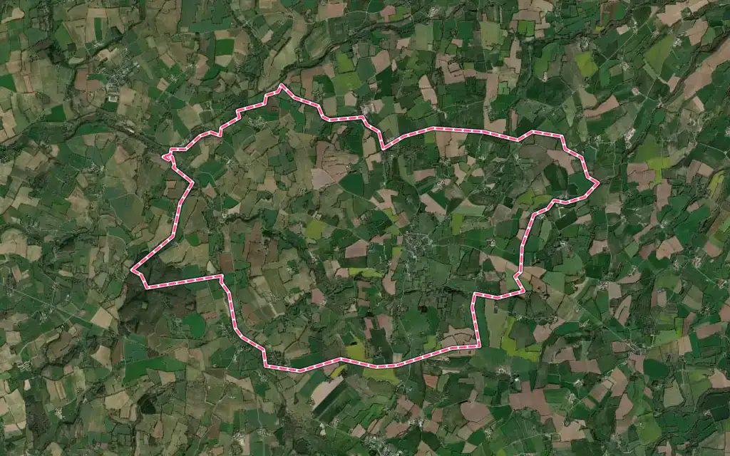 Vue satellite de Champgenéteux avec ses contours administratifs