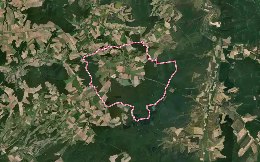 Vue satellite de Champignol-lez-Mondeville avec ses contours administratifs