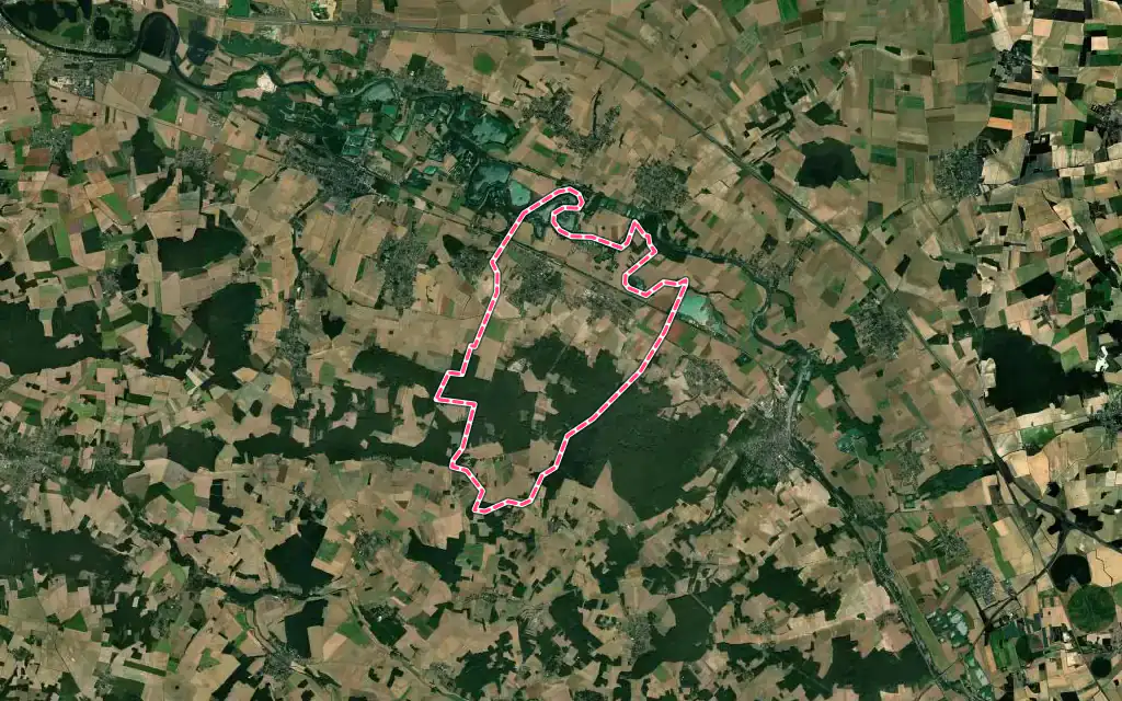 Vue satellite de Champigny avec ses contours administratifs