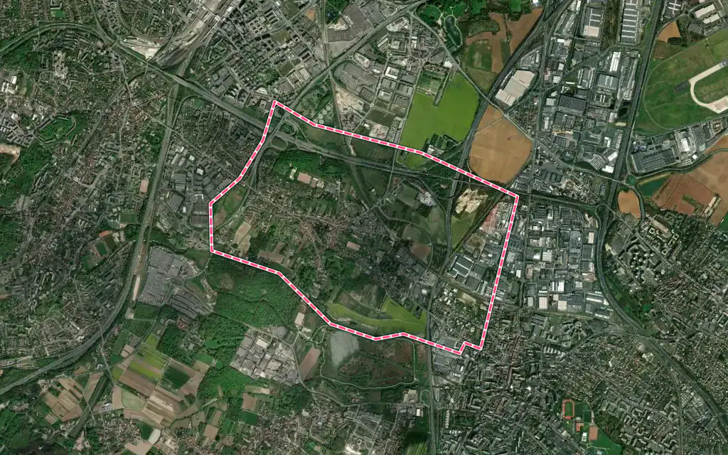Vue satellite de Champlan avec ses contours administratifs