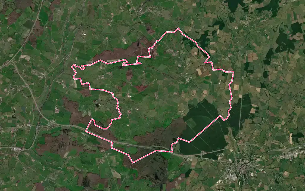 Vue satellite de Champlecy avec ses contours administratifs