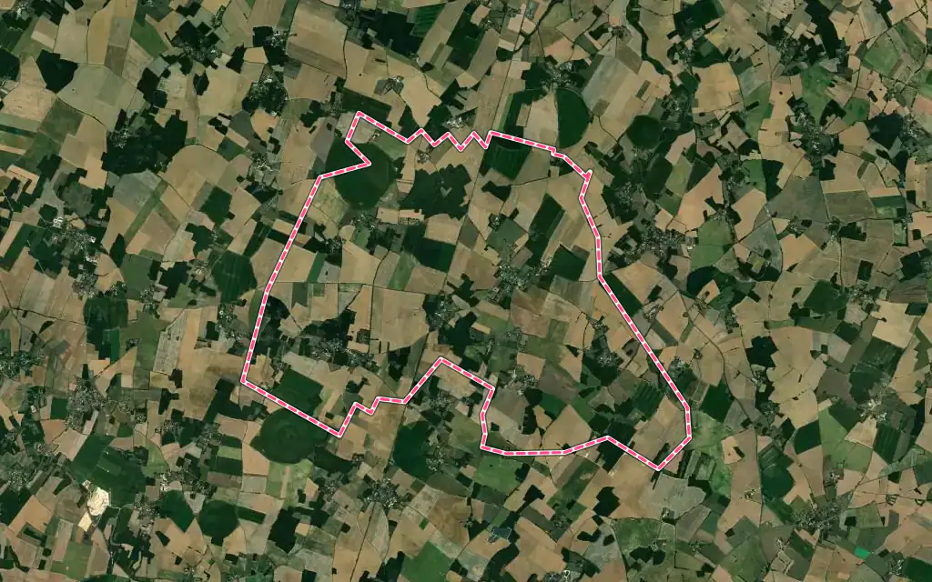 Vue satellite de Champniers avec ses contours administratifs