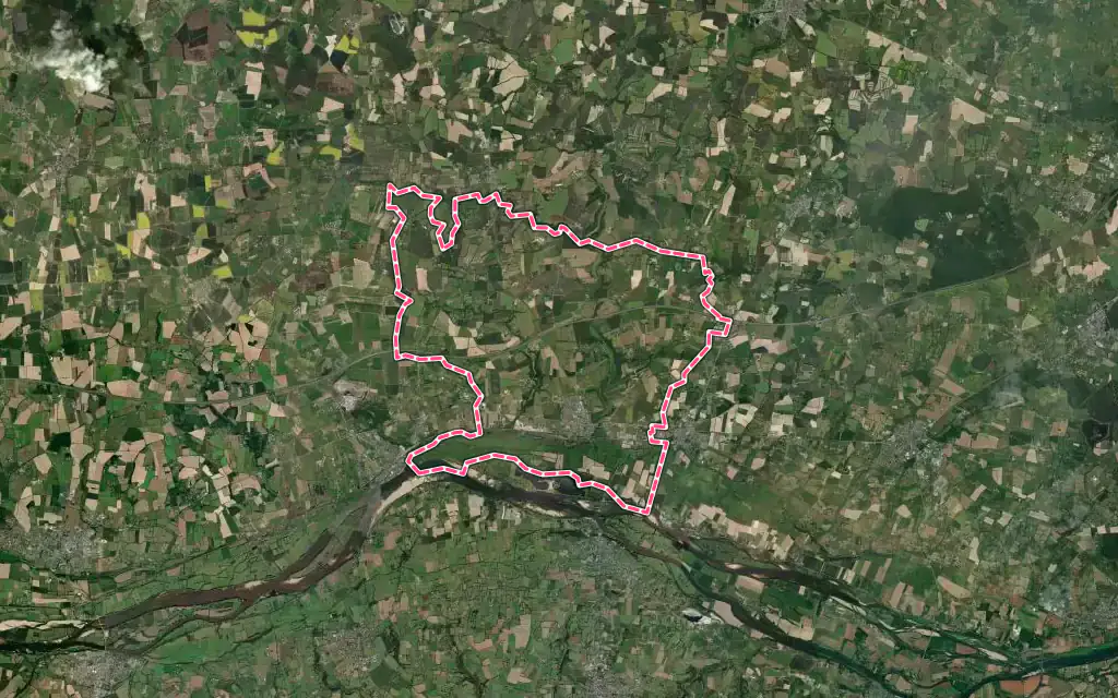 Vue satellite de Champtocé-sur-Loire avec ses contours administratifs