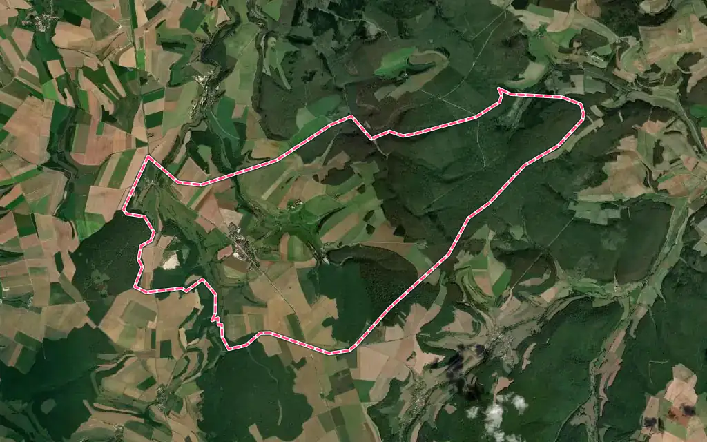 Vue satellite de Chanceaux avec ses contours administratifs