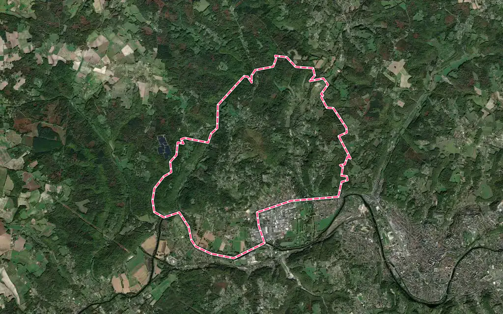 Vue satellite de Chancelade avec ses contours administratifs