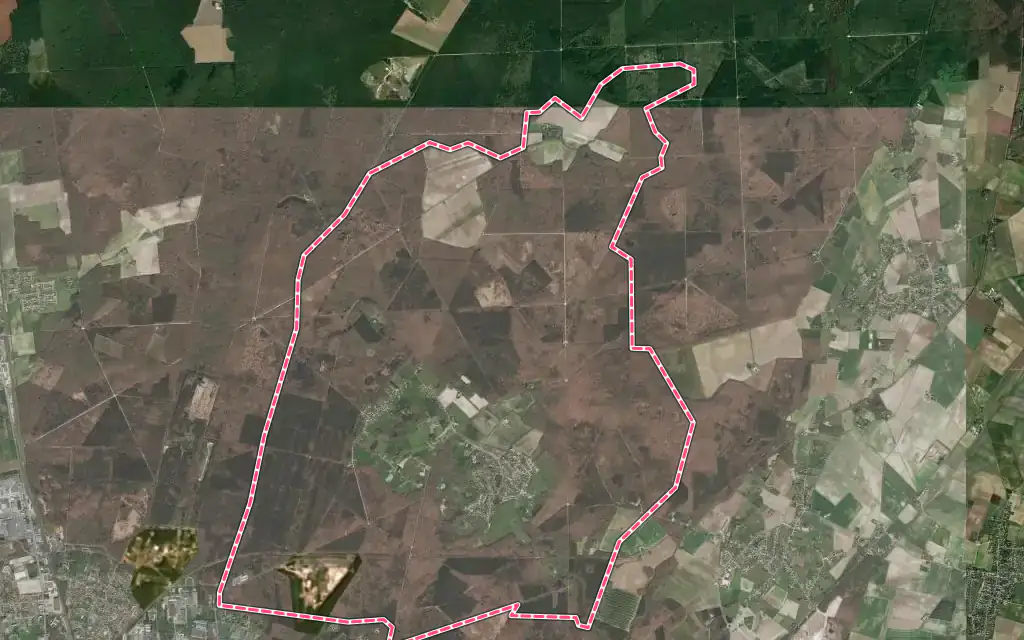 Vue satellite de Chanteau avec ses contours administratifs