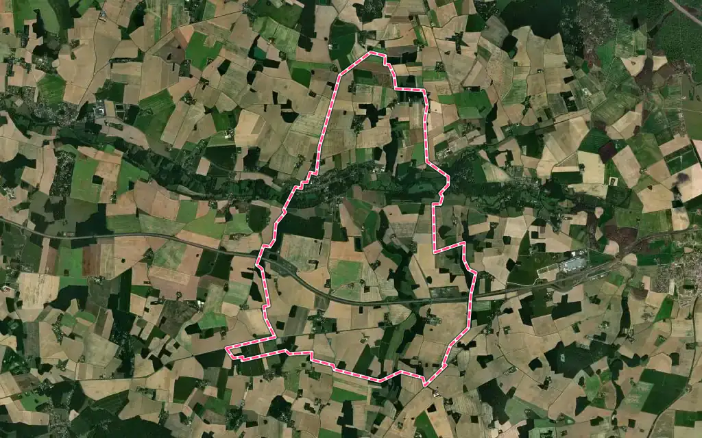 Vue satellite de Chantecoq avec ses contours administratifs