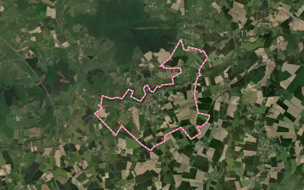 Vue satellite de Chantelle avec ses contours administratifs