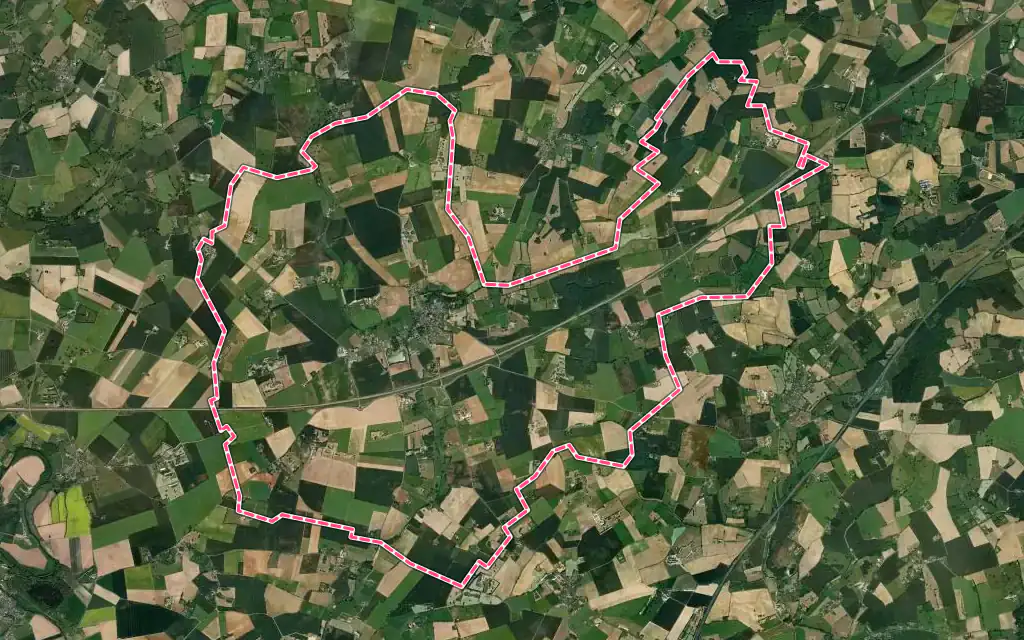 Vue satellite de Chantenay-Villedieu avec ses contours administratifs