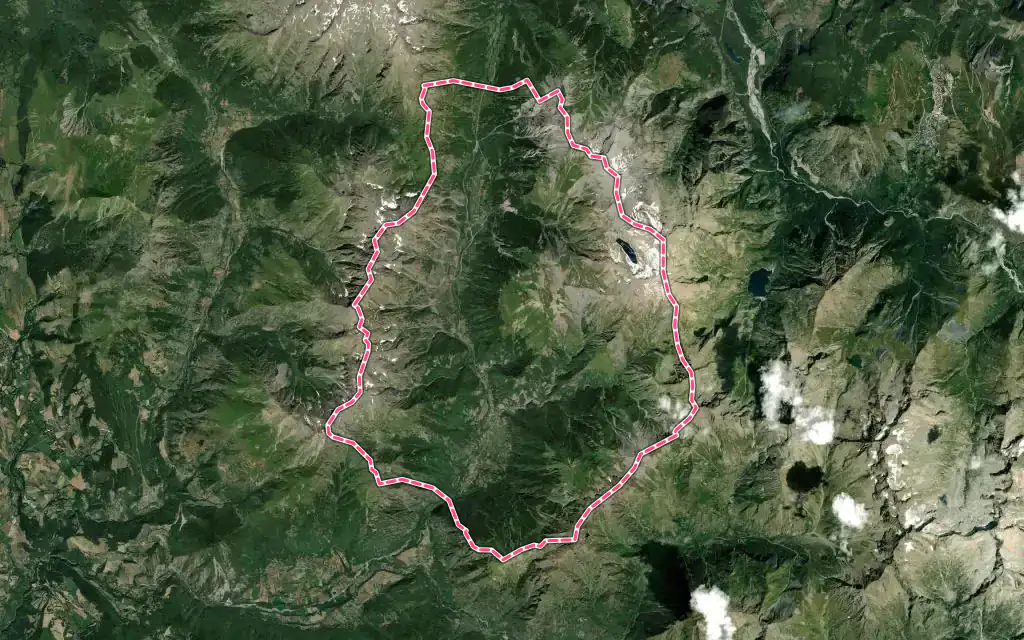 Vue satellite de Chantepérier avec ses contours administratifs