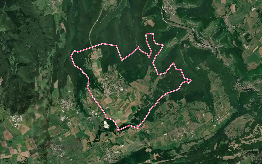 Vue satellite de Chantrans avec ses contours administratifs