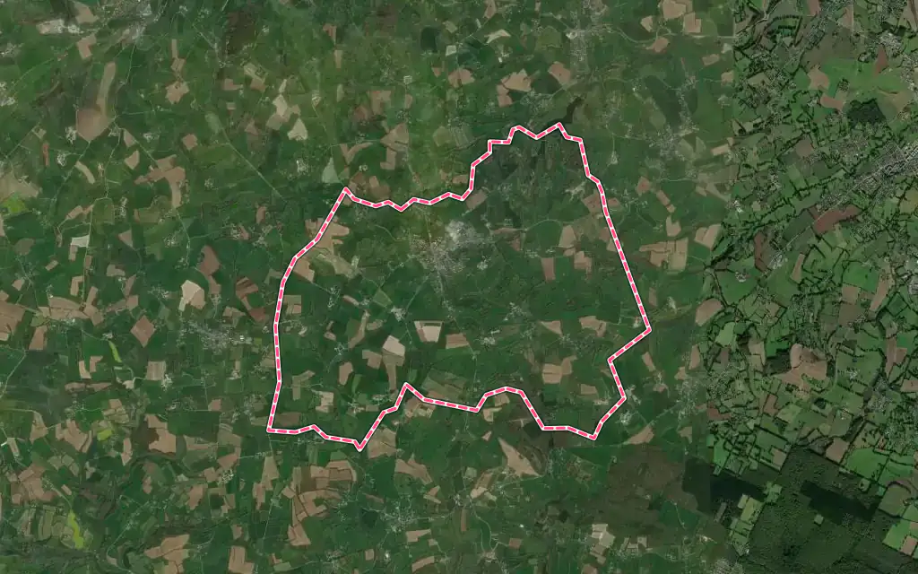 Vue satellite de Chanu avec ses contours administratifs