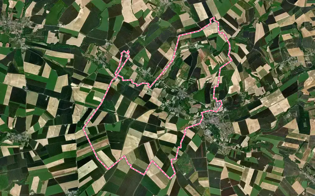 Vue satellite de Chaourse avec ses contours administratifs