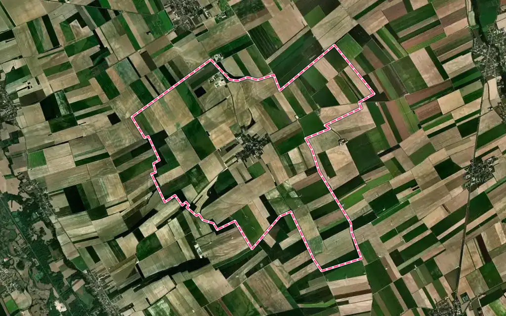 Vue satellite de Chapelle-Vallon avec ses contours administratifs