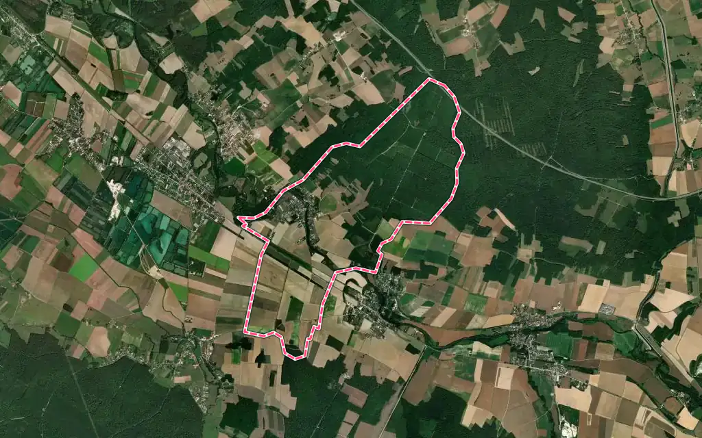Vue satellite de Chappes avec ses contours administratifs