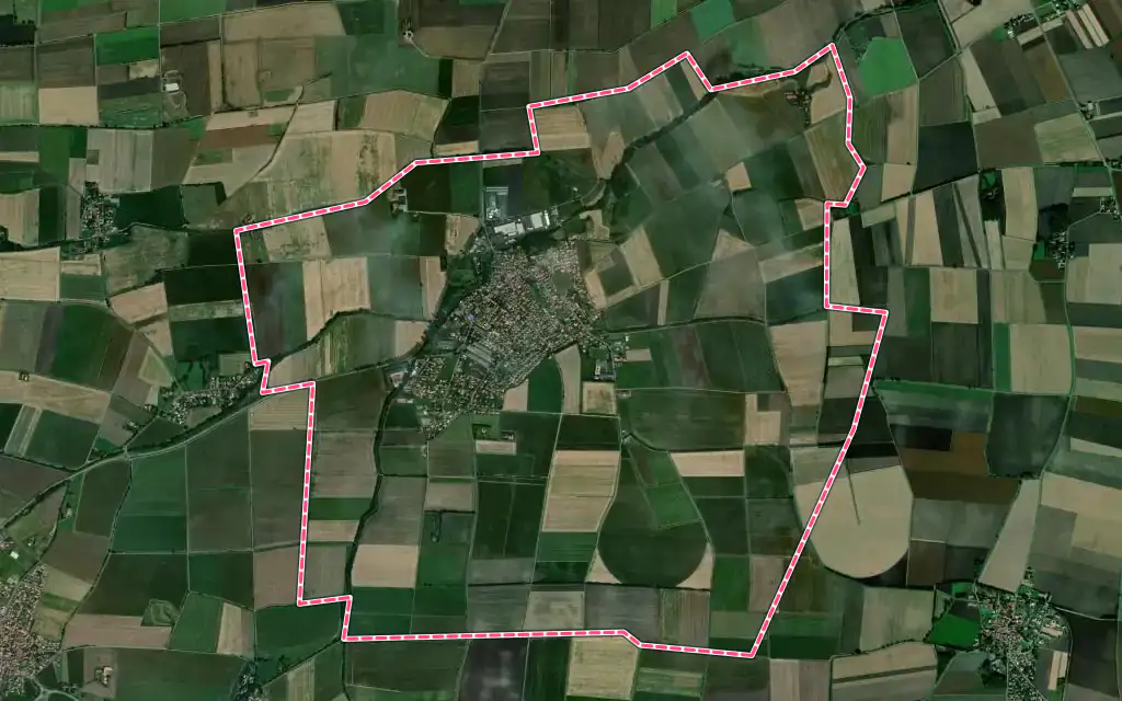 Vue satellite de Chappes avec ses contours administratifs