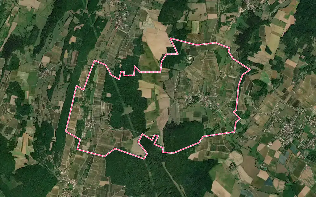 Vue satellite de Chardonnay avec ses contours administratifs