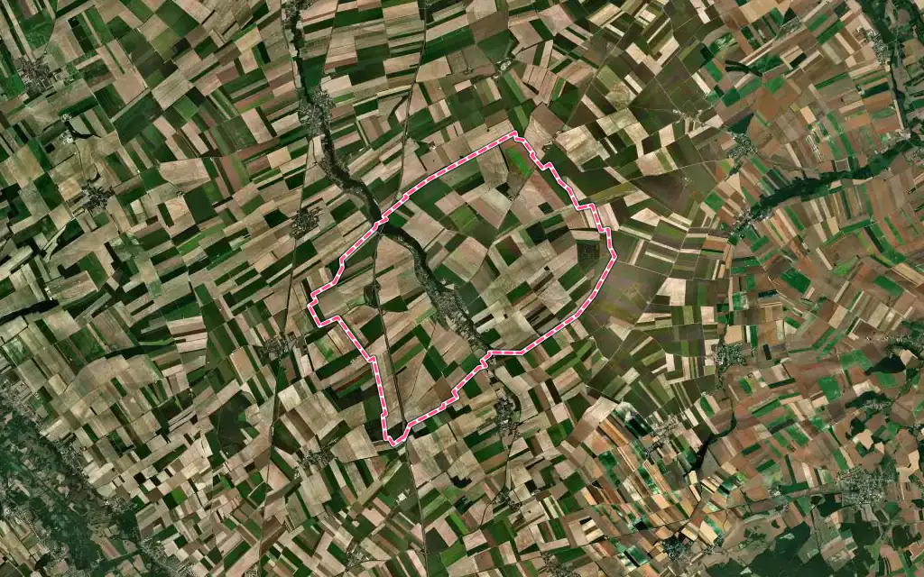 Vue satellite de Charmont-sous-Barbuise avec ses contours administratifs
