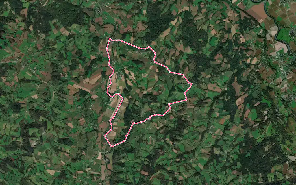 Vue satellite de Charre avec ses contours administratifs