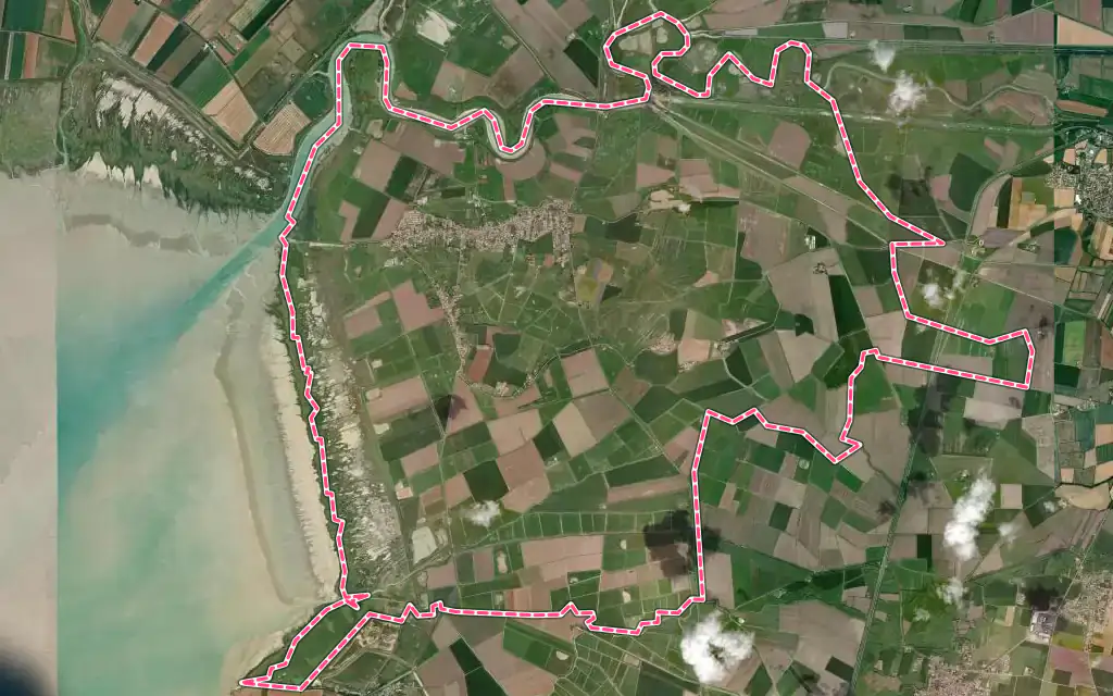 Vue satellite de Charron avec ses contours administratifs