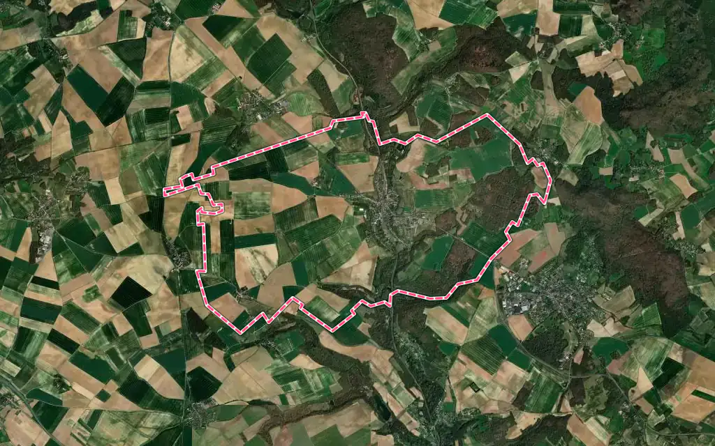 Vue satellite de Chars avec ses contours administratifs