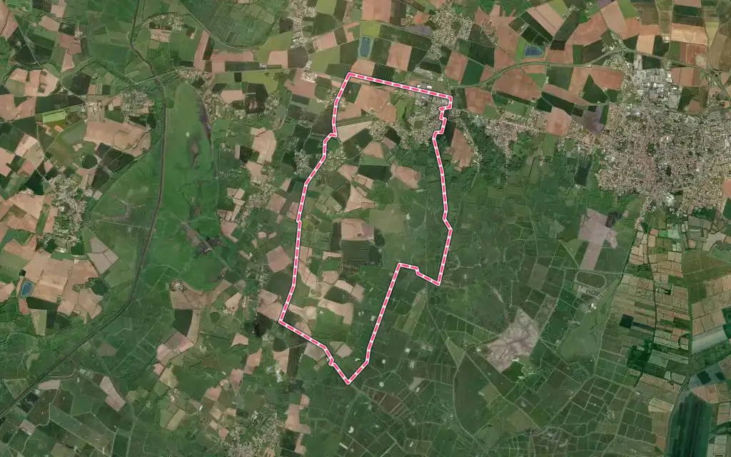 Vue satellite de Chasnais avec ses contours administratifs