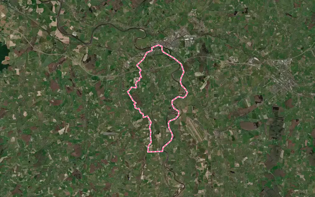 Vue satellite de Chassenard avec ses contours administratifs