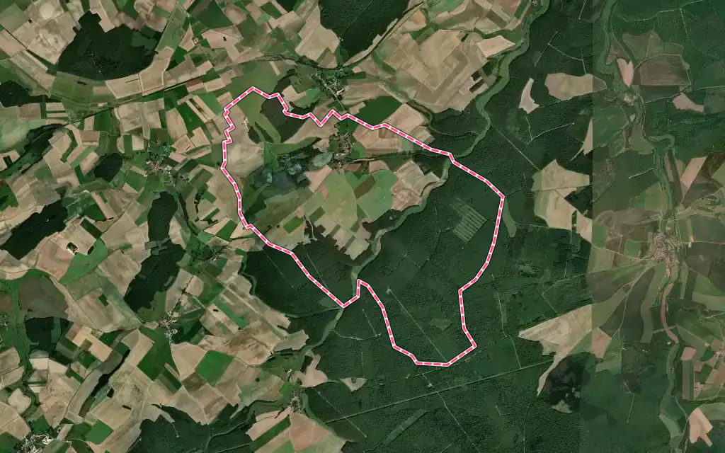 Vue satellite de Chassey-Beaupré avec ses contours administratifs