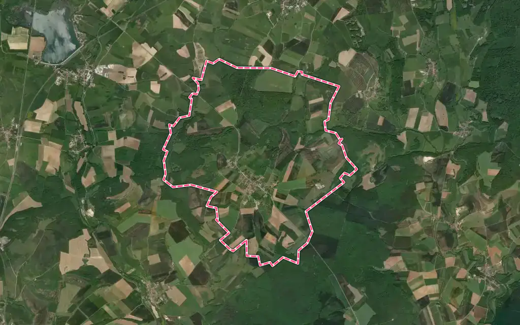 Vue satellite de Chassigny avec ses contours administratifs