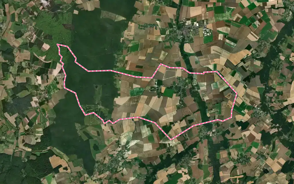 Vue satellite de Chassy avec ses contours administratifs