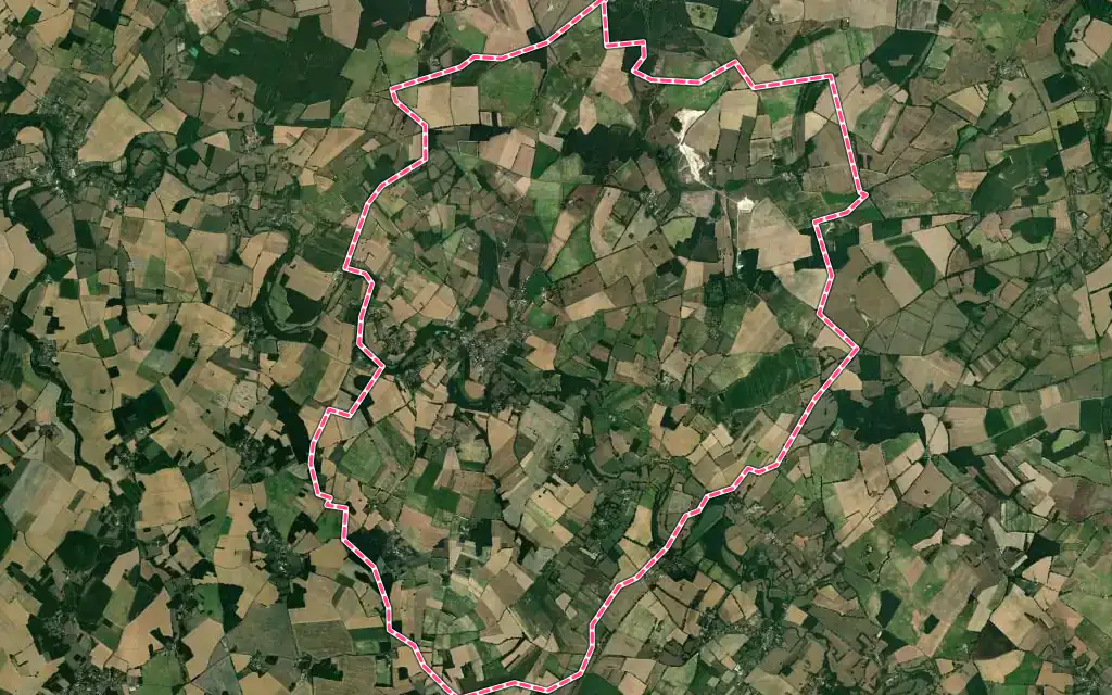 Vue satellite de Château-Garnier avec ses contours administratifs