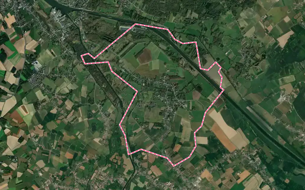 Vue satellite de Château-l'Abbaye avec ses contours administratifs