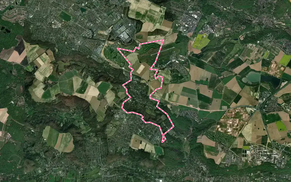 Vue satellite de Châteaufort avec ses contours administratifs