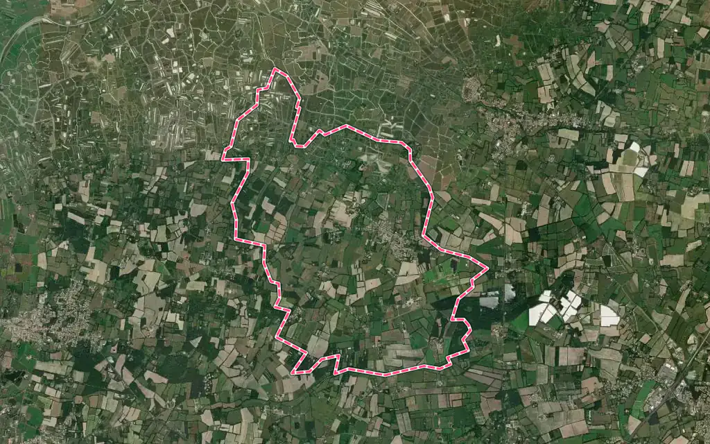 Vue satellite de Châteauneuf avec ses contours administratifs