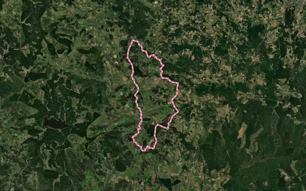 Vue satellite de Châteauneuf-de-Randon avec ses contours administratifs