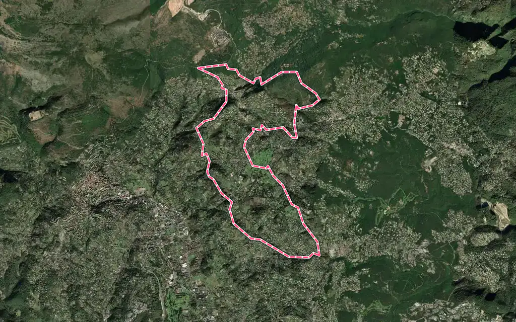 Vue satellite de Châteauneuf-Grasse avec ses contours administratifs